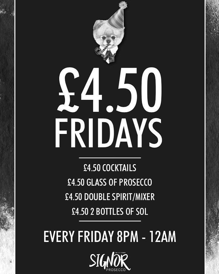 Every Friday night we have our amazing £4.50 Fridays offer! 🍸

Come get your weekend off to the best possible start! 🍻

To book a table call 01912614415🥂

<a href="/NewcastleNE1/">Get Into Newcastle</a> #NEfollowers #quayside #newcastle