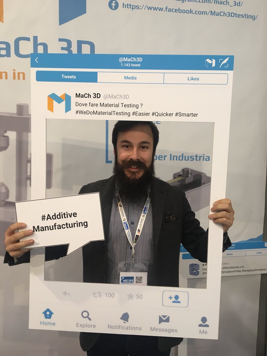 MaCh_3D's tweet photo. Testimonial di eccezione per #MaCh3D !! Michele Antolotti di #BeamIT - Service di #AdditiveManufacturing #AM - userebbe la nostra soluzione di Material Testing per il monitoraggio #quotidiano in linea di produzione 💪 https://t.co/3McoGyOYns