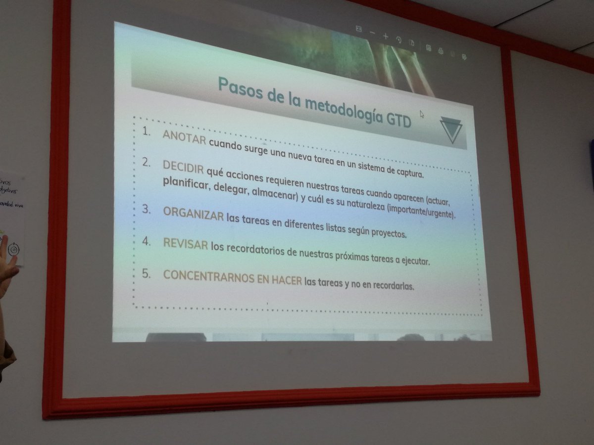 lolessancho's tweet image. Esta diapo promete 👆🔝 #bedona18 metodología GTD de David Allen #productividadpersonal