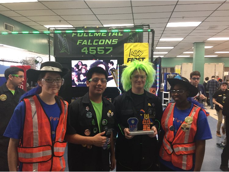 FRC4557's tweet photo. Super special thank you to @TeamParagon571 for the award! Can’t wait to bring the arcade to Fairfield next week #omgrobots #NEFIRST #NEfirst #nefirst https://t.co/5HZdZaa7HC