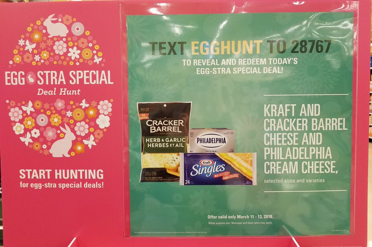 JoeHowe379's tweet photo. Text EGGHUNT to 28767 to reveal and redeem today's EGG-CELLENT and EGG-STRA special deal. #Egghunt #379JoeHowe #Superstore #SaveMore https://t.co/VFyzXYSwws