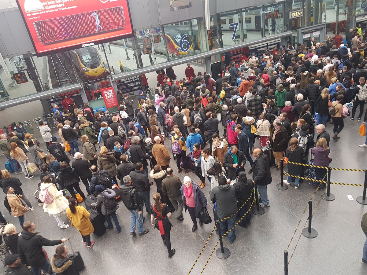 northernpromise's tweet photo. You can't write this 🙈🙈..... 

Last shift in Manchester Piccadilly - "Due to a mass protest there are no trains to and from Manchester Picadilly Station." 
#Manc #Piccadilly #ManPicc https://t.co/zCk2z4n70Z
