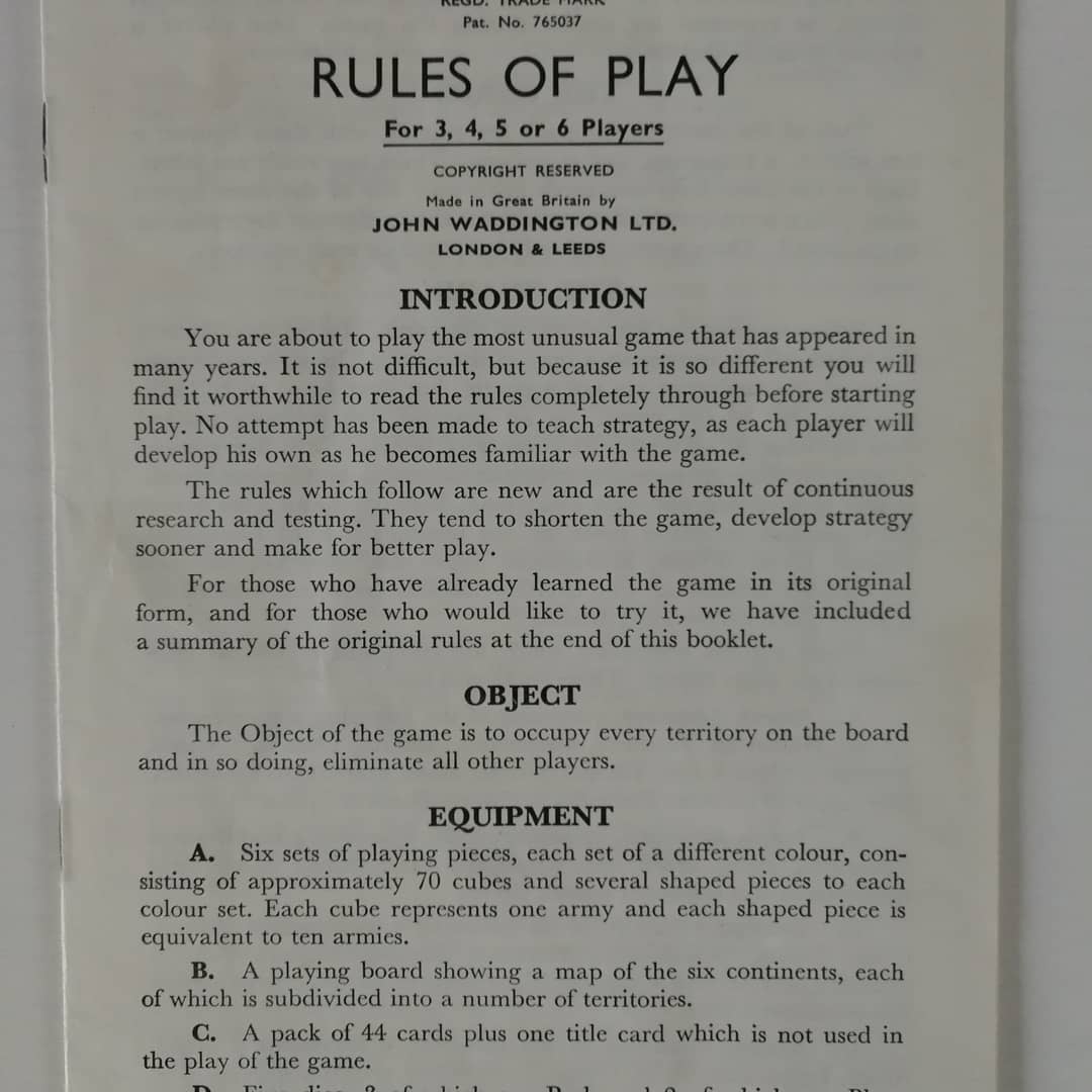 1960 release of the board game risk! #risk #BoardGames