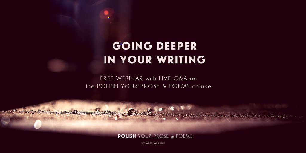rachelthompson's tweet photo. If you're curious about my course, Polish Your Prose & Poems, join me for a live Q & A. I'll also share ideas for going deeper in your writing. #amwriting #amediting #wewritewelight https://t.co/tSUuwN2T5n https://t.co/1s9OPWVCwz