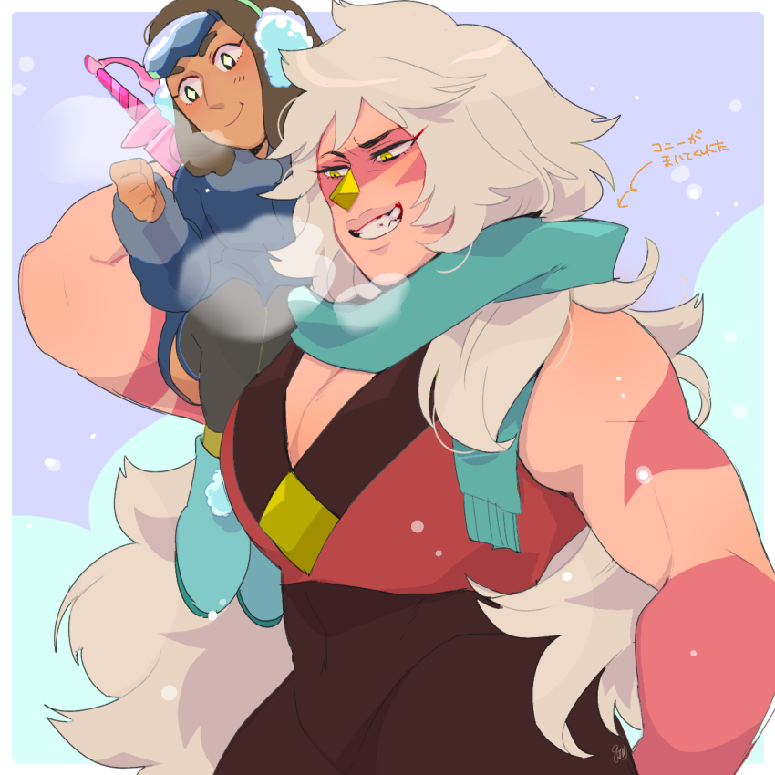 SUワンドロ用に描いたんですが普通に1時間オーバーしてしまったので普通に投稿します～
雪の中でジャスコニ戯れてほしい…❄️