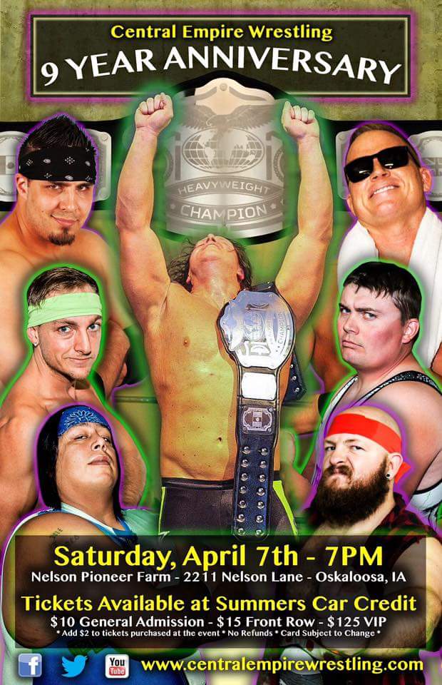 HaifleyBrad's tweet photo. Come out April 7th and watch @roryfox_ kick the crap out of that cheater @_TonyStorm and bring the @CEWlive Heavyweight Championship back to Iowa where it belongs!!! #prowrestling #cewlive #heavyweightchampionship #tonycheated https://t.co/2Ff8E9bmZG