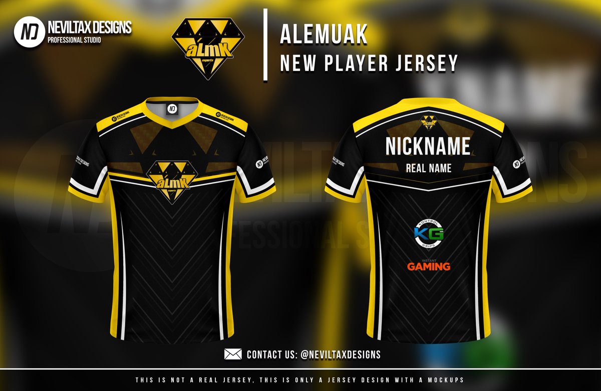 #NEW | Nuevo diseño oficial para @ALEMUAKeSports. Muy pronto disponible en la tienda de @SQ_eSports.

🖥️ Behance: behance.net/gallery/630700…
📩 Pide el tuyo por MD

#JerseyDesign #eSports #Neviltax