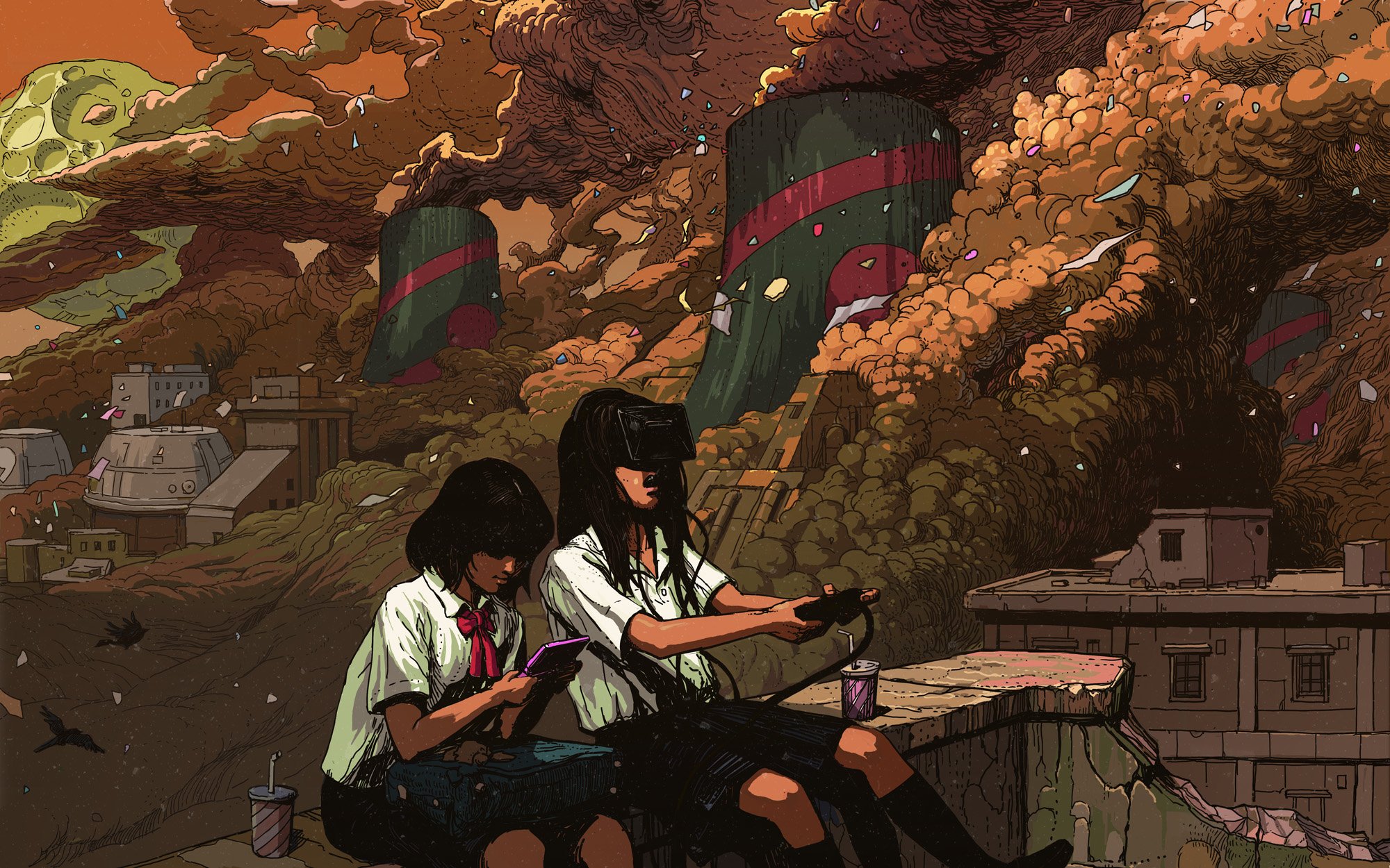 Uzivatel Takeshi Oga Na Twitteru スタートボタンを押してください のイラストは ３年前にアメリカのゲームサイト Polygonのために描いたこの絵の連作になっています たまたまテーマが似てたので思いついた連作ですが また機会があれば続けてみたいと思ってい