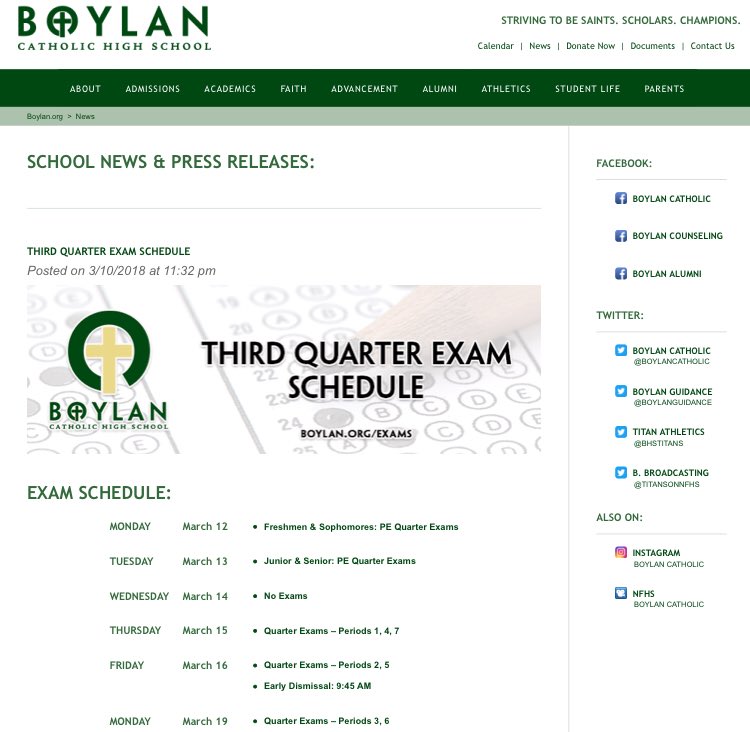 BoylanRelatable's tweet image. rt to save everyone’s life!!! new 3rd quarter exam schedule 🎉🎉