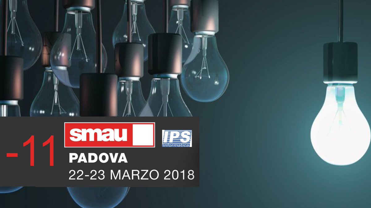 IPSinformatica's tweet photo. Oggi è domenica 11, e tra 11 giorni saremo a Smau Padova 2018! Ti aspettiamo per proporti la soluzione su misura per il tuo business!
#IPSinformatica #IPSinforma #Smau2018 #Smau #IdeaAzienda #business #GestionaleAziendale #Azienda @smaunotes https://t.co/weLNdAlgDG