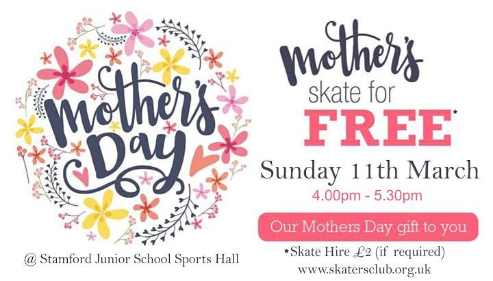 Sk8Stamford's tweet photo. ***SPECIAL OFFER***

MUM'S SKATE FOR FREE* TODAY!!

Simply turn up, Sign in and Skate....*£2 Skate Hire (if needed)

Any Song requests......simply comment below 👍

#Stamford #Rollerskating #skatersclub #MothersDay https://t.co/2GWfoiCYXm