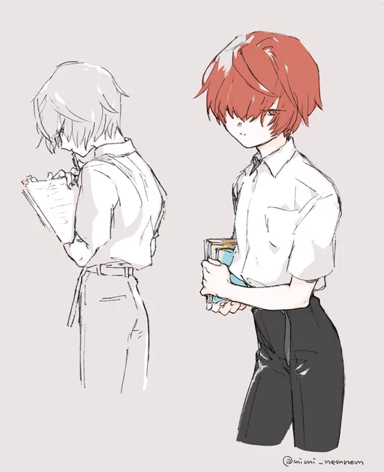 フォロワーさんと話してた碇くん的着こなしの制服こたろうくん… 