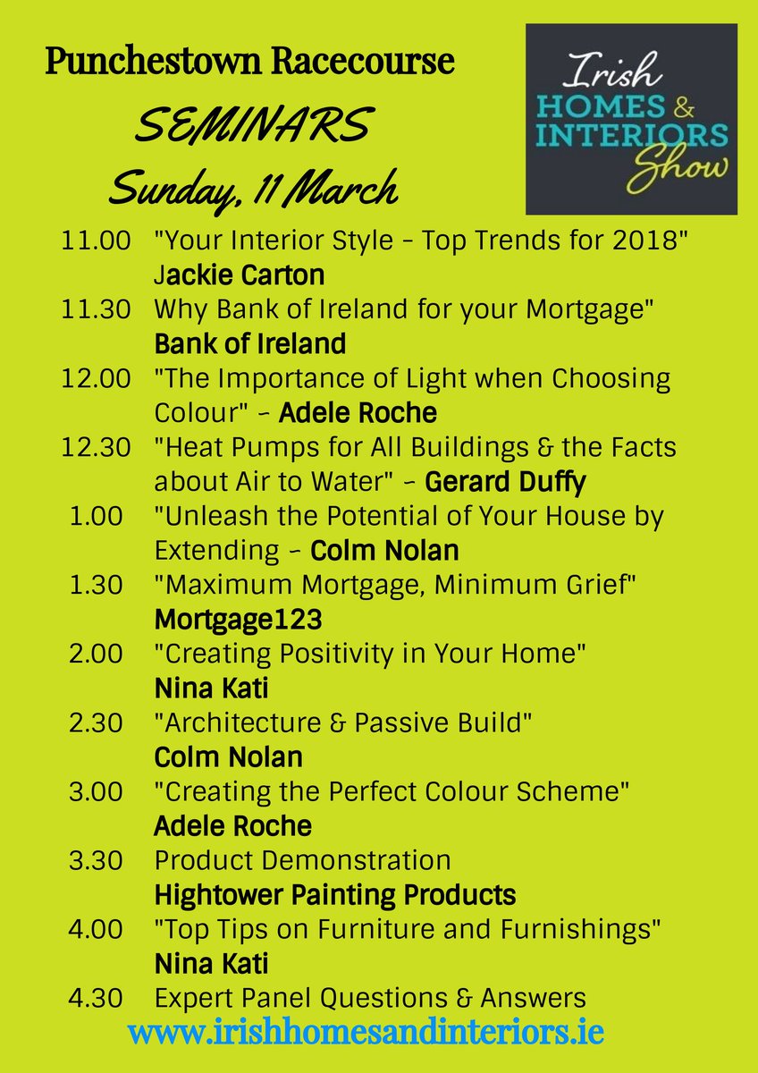 Today at <a href="/punchestownrace/">Punchestown</a> 11am to 6pm.  Bring your Mum for FREE.  Seminars, Design Paviliion, Exhibitors and more.  Children under 12 go free. #Interiors  #MothersDay #weekendvibes