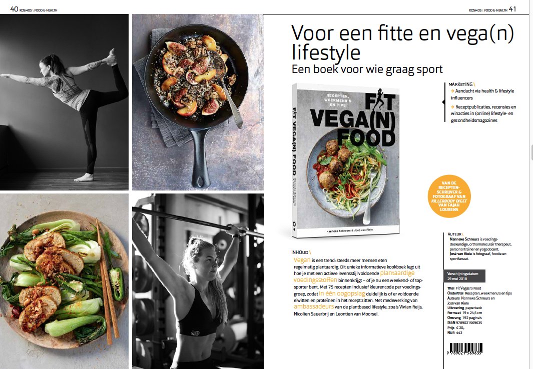 Photographyby11's tweet photo. Vanaf 29 mei in de winkel,FIT VEGAN FOOD, samen met Nanneke Schreurs, die verantwoordelijk is voor de tekst en recepten heb ik dit kookboek gemaakt.
Alles over sporten gecombineerd met een  plantaardige levensstijl.
#vegan#kookboek#plantaardigelevensstijl#sport##kosmosuitgevers https://t.co/xVEiDUSeJW