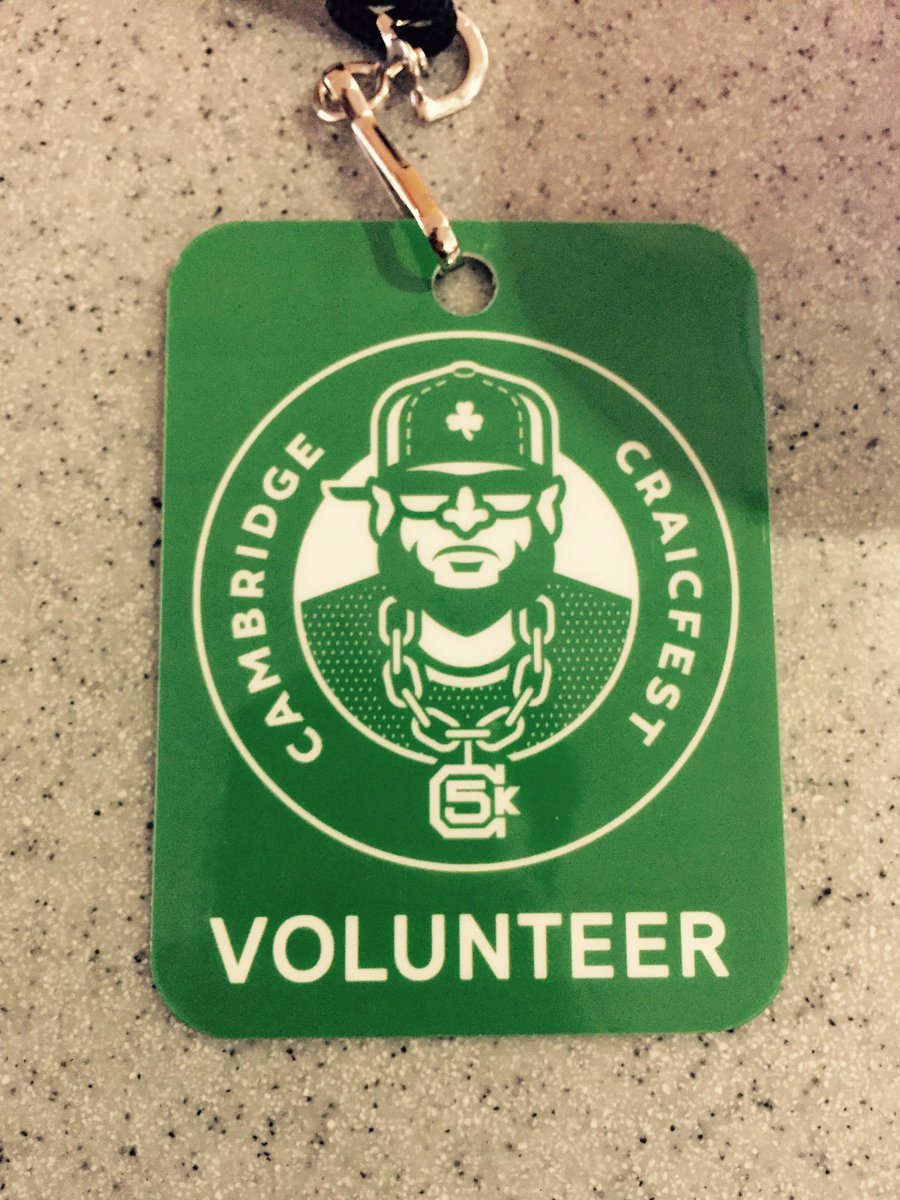 Ready to have fun volunteering at @Cambridge5K #c5kcraic #C5KVOLS