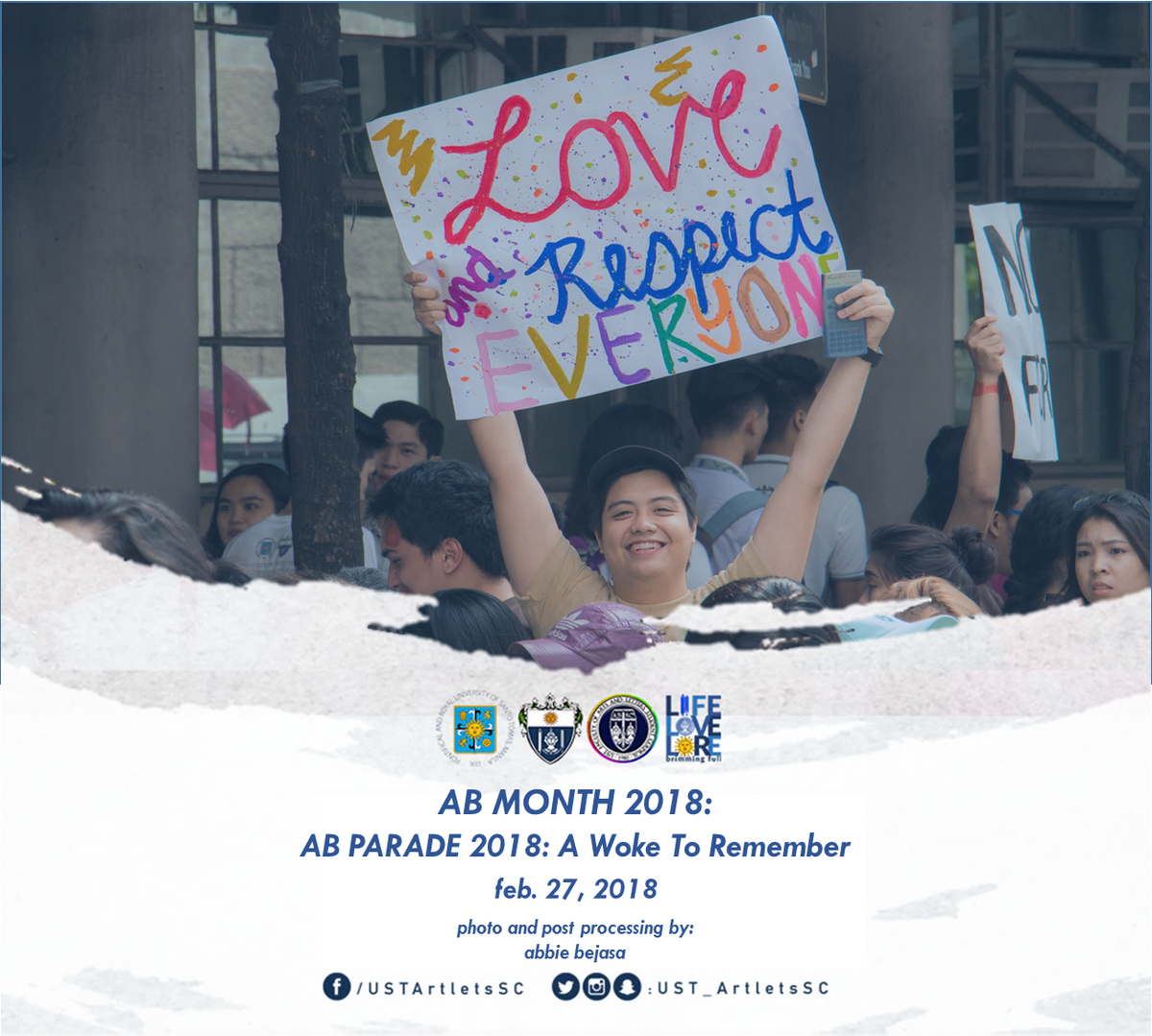 ust_absc's tweet photo. Take a trip down memory lane as the Faculty of Arts and Letters paraded around the UST campus grounds for "A Woke To Remember."

Check out the photos from this year's #ABParade2018:
https://t.co/FhOcDH0ReO

#ABSCaptured
#ABMonth2018
#AdhikangBahaghari https://t.co/PVs1TEXjD5