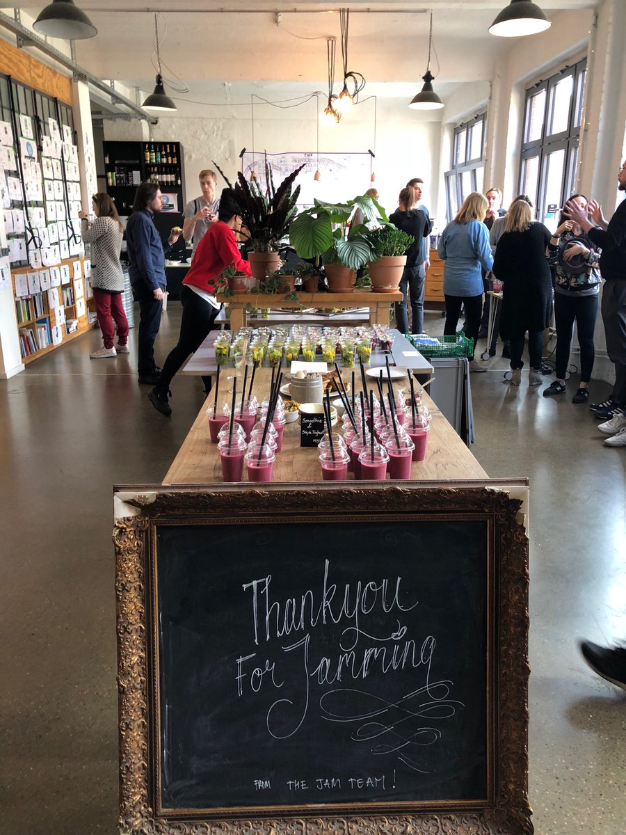 Dinner is ready to give jammers energy for the last push before final demos. #GSJam