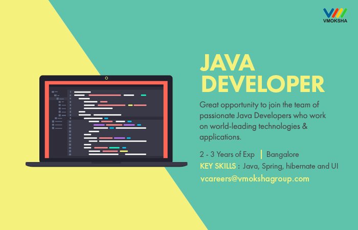 InfoVmoksha's tweet image. Excellent opportunity for Java Developer with 2-3 years of experience to enhance their skill set. Apply at ow.ly/eH5w30itA2d
#HiringJavaDeveloper #JavaDeveloperJob
#DevOpsJobs #HiringDevOps #BangaloreJobs