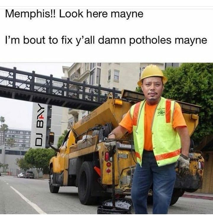 originalcarmike's tweet photo. Mempbis!! Look here mayne
I'm bout to fix y'all damn potholes mayne!! @terrencehoward https://t.co/XiIXKWoGts