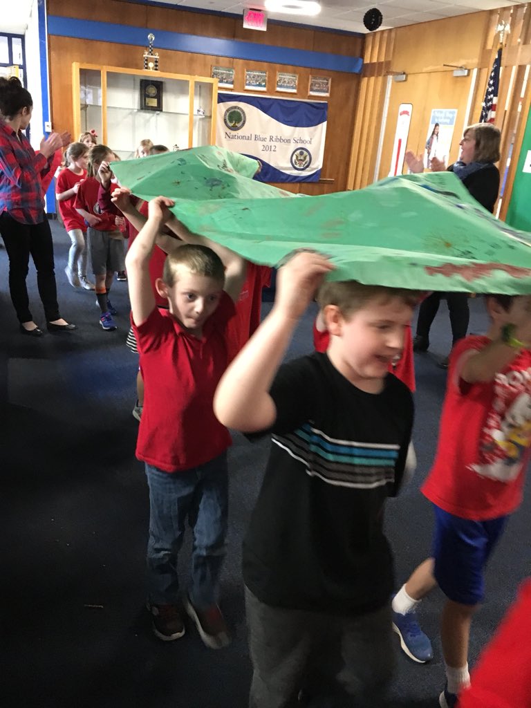 First grade celebrates the Chinese New Year with a parade.