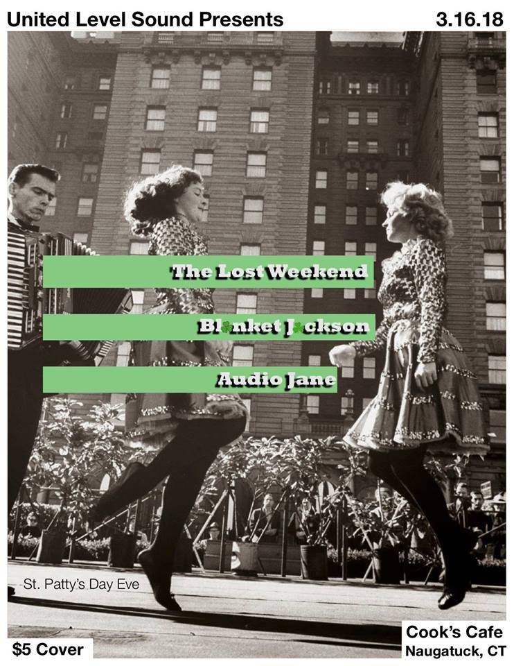 LostWeekendCT1's tweet photo. The Lost Weekend's first show of 2018, Next Friday, 3/16/2018 at Cook's Cafe, 203 Church St # 1, Naugatuck, CT 06770 https://t.co/UzzPU7hbv1
