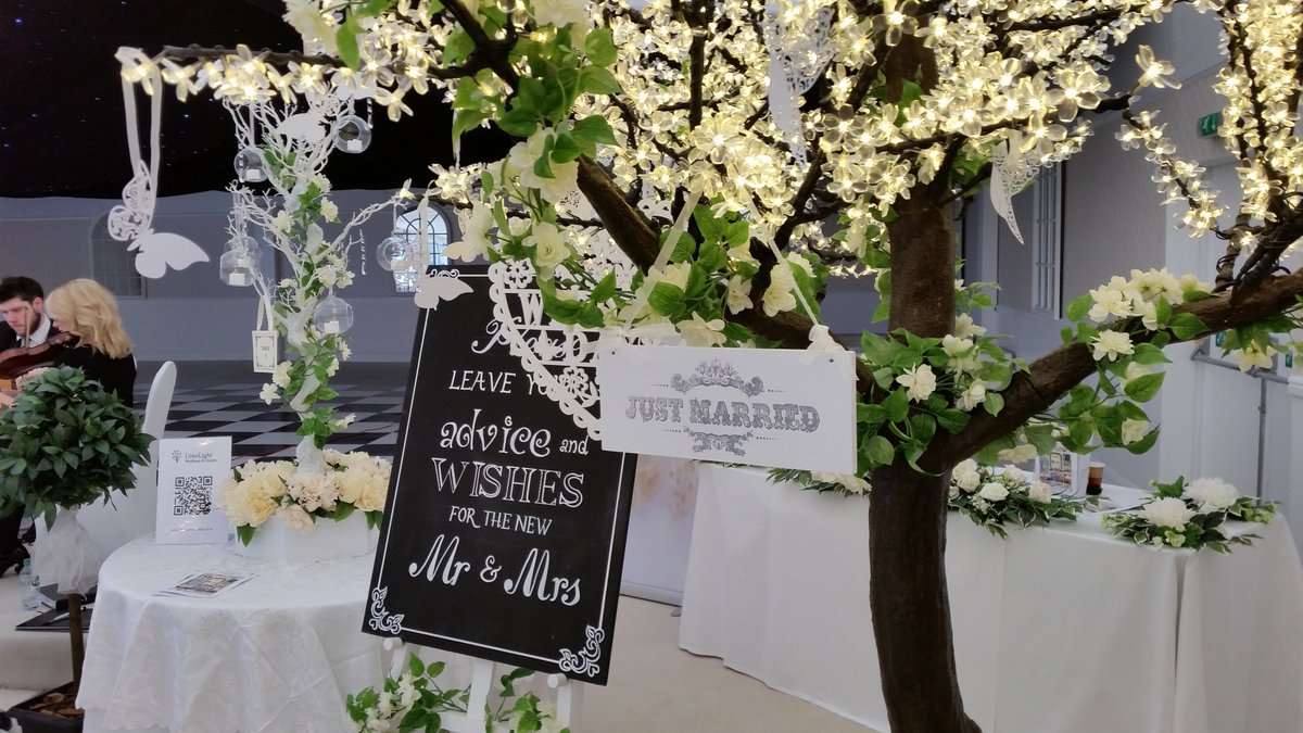 We have our beautiful manzanita tree table centrepieces on display for the first time and they look fabulous in the Garden Pavilion at Mar Hall nr Glasgow for the Luxury Scottish Wedding Show! Let us help you to plan a perfect wedding day xxx