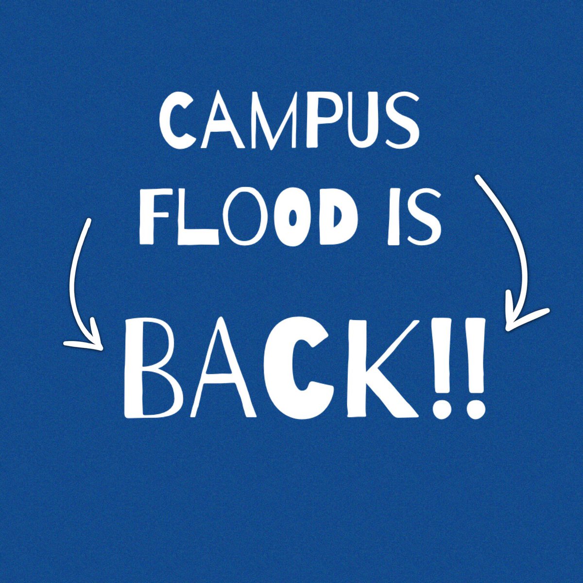 CampusFloodMU's tweet photo. Campus Flood is back! Once again, Flood is a recognized group on Marshall University. Stay tuned for details on the kick off date for Fall 2018, and our location on campus in the coming weeks! #wereback #fall2018 https://t.co/U3gOj21qg2