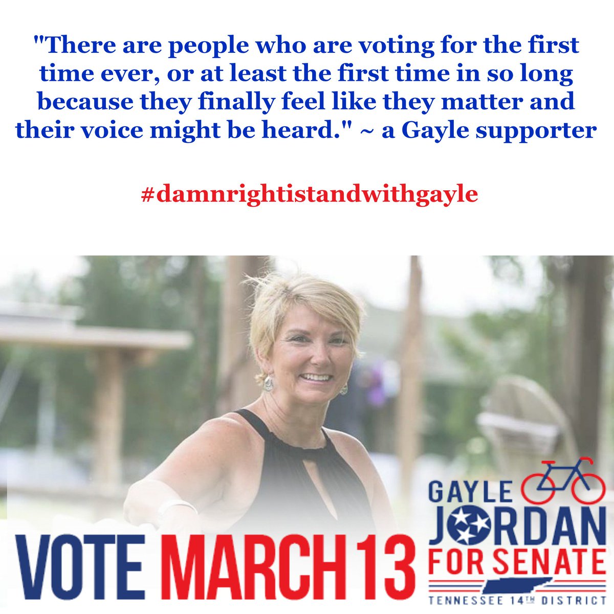 we_are_just_us's tweet photo. #NotesFromSupporters #SpecialElectionMarch13 #VoteTuesday #SpreadTheWord #VoteForGayle #FlipThe14th https://t.co/lwXcUMmokj