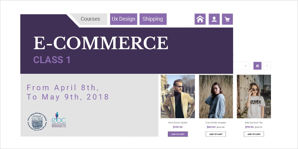 ebcjo's tweet photo. للحصول على منحة 25%مقدمة من EBC لأول 10 منتسبين للدفعة الاولى لدبلوم
The Professional Diploma in E-commerce Class 1
و لمزيد من المعلومات سجل هنا: https://t.co/Z0kb6ciEc0
تاريخ بداية الدبلوم :08 /نيسان/2018
للاستفسار: 770251905 962+/65818030 9622+
#ebcjo #psut #ecommerce #diploma# https://t.co/9cd5z3ElYN