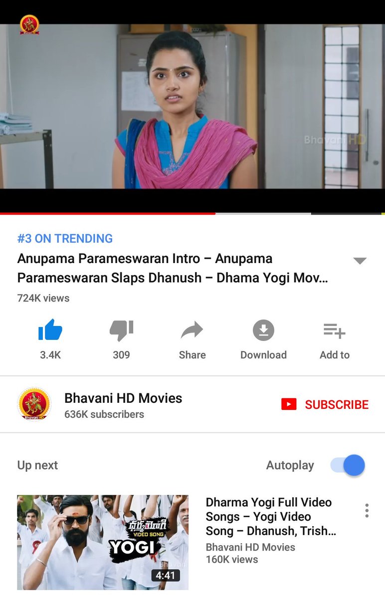 anupamafans96's tweet image. #3 ON TRENDING #YouTube
#AnupamaParameswaran intro
@anupamahere #Malathi #Kodi #dharmayogi 🤗🤗❤❤