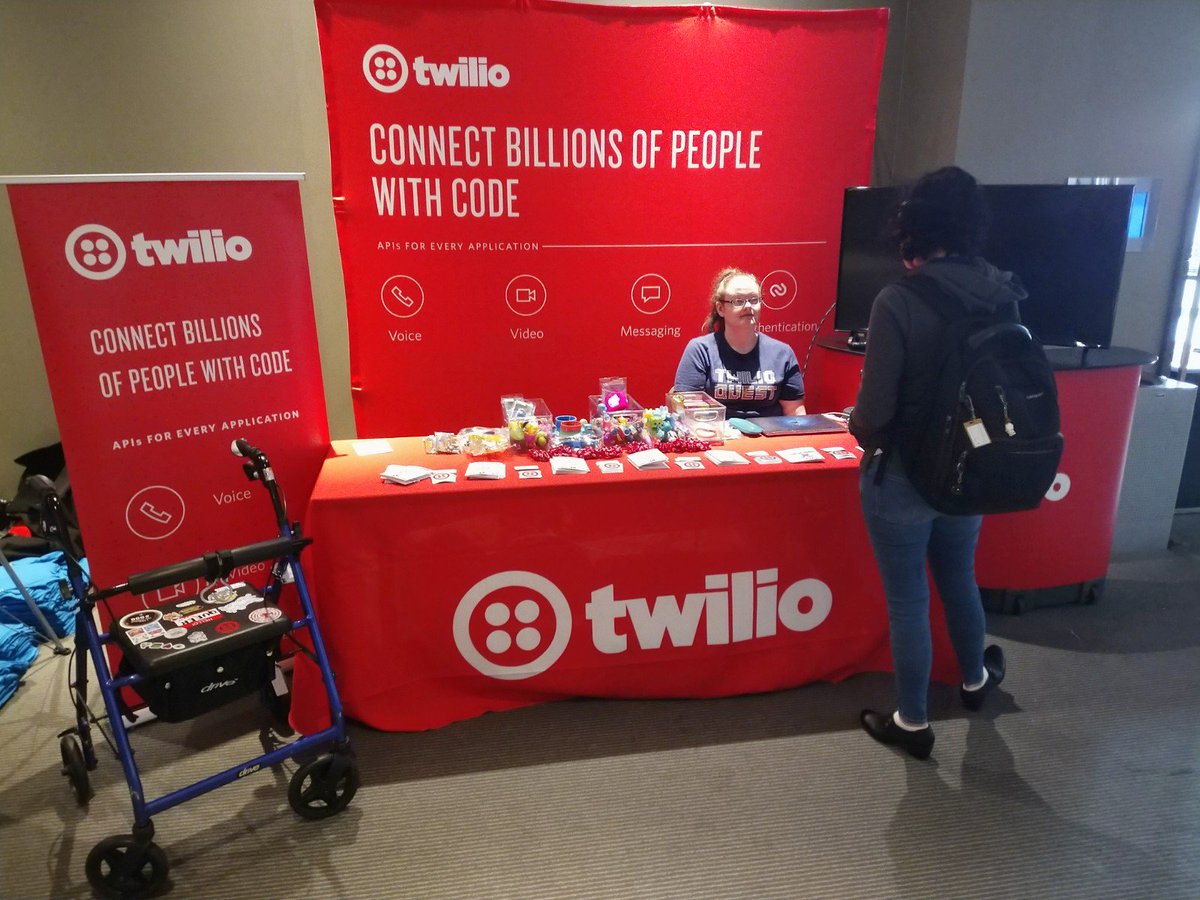 midwestphp's tweet photo. Thank you @twilio for sponsoring #mwphp18, the awesome speaker bags, running twilio quest with prizes and certainly @dead_lugosi and her opening keynote on #community! https://t.co/aFp3YSvm49