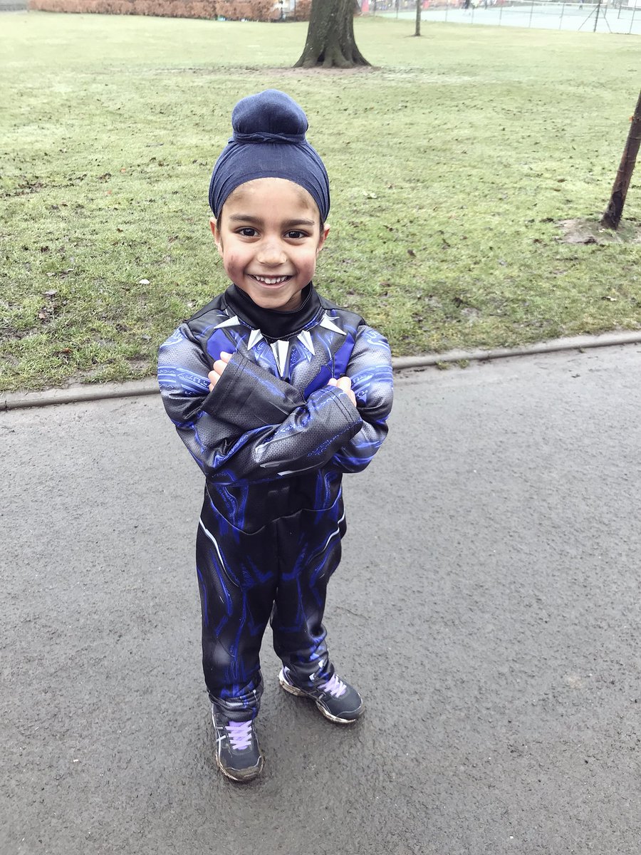 ImmyKaur's tweet photo. Spectacular @juniorparkrunUK today for #Anaadh @CannonHilljnrpr’s 2nd Birthday. Worked really hard for a PB in his alter ego the #TheBlackPanther, lovely to spend the start of #MothersDay with a mum who I respect so much &amp; allows me to feel the warmth of her children’s love. https://t.co/Qu38kFP7pO