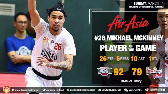 .<a href="/M_McKinney10/">Mikh McKinney</a> triggers 6 three-pointers for 26 points and 10 assists to be named the @Airaisa Player of the Game!

#ABL8
#MakeHistory