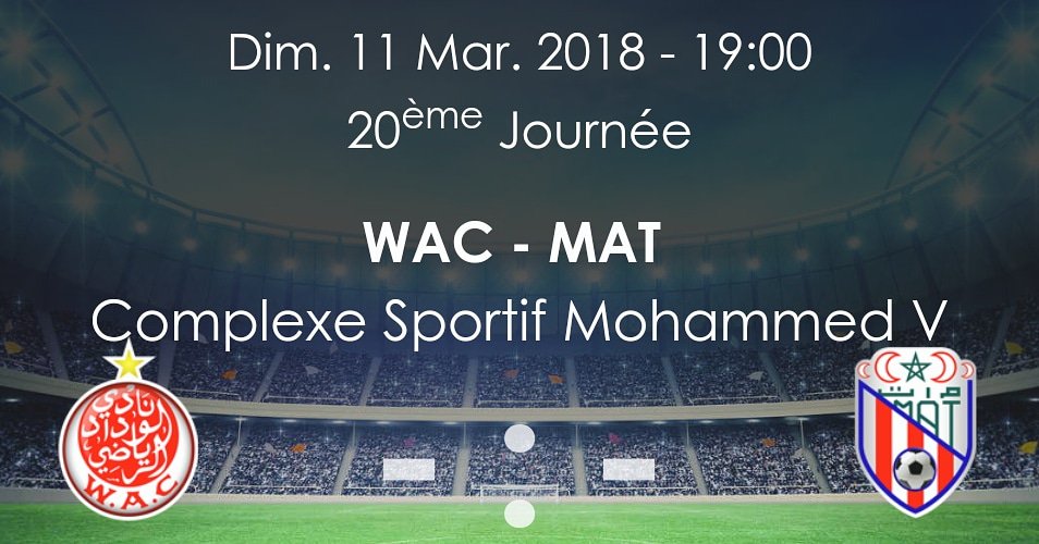wydad_ac_news's tweet photo. 3 points obligé #matchday #WACMAT #BotolaMarocTelecom #AllezLesRouges #DimaWydad https://t.co/MFQNb1CZPA