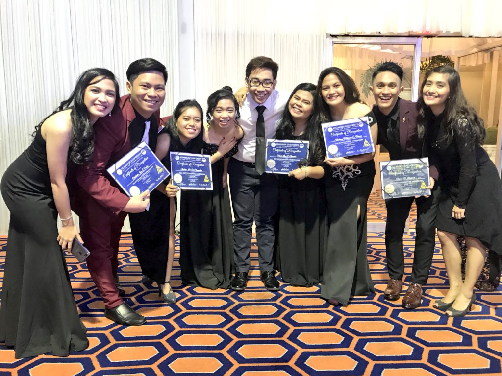 Our very own JFINEX’ officers have been hauling recognitions in the Student Awards Night 2018, happening tonight at Midas Hotel and Casino! 💙💛
 #HakotJFINEX #RiseAboveMediocrity #AscendJFINEX