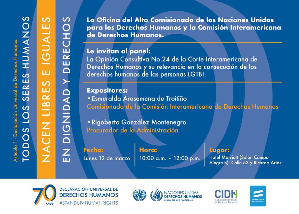 figualespanama's tweet photo. Maravillosa oportunidad para conocer a fondo el más reciente estándar Interamericano sobre Derechos Humanos, la Opinión Consultiva 24. Lunes 12 de marzo #DerechosHumanos @free_equal @CorteIDH @CIDH @UNHumanRights @API_Panama https://t.co/xV1TS78g2B