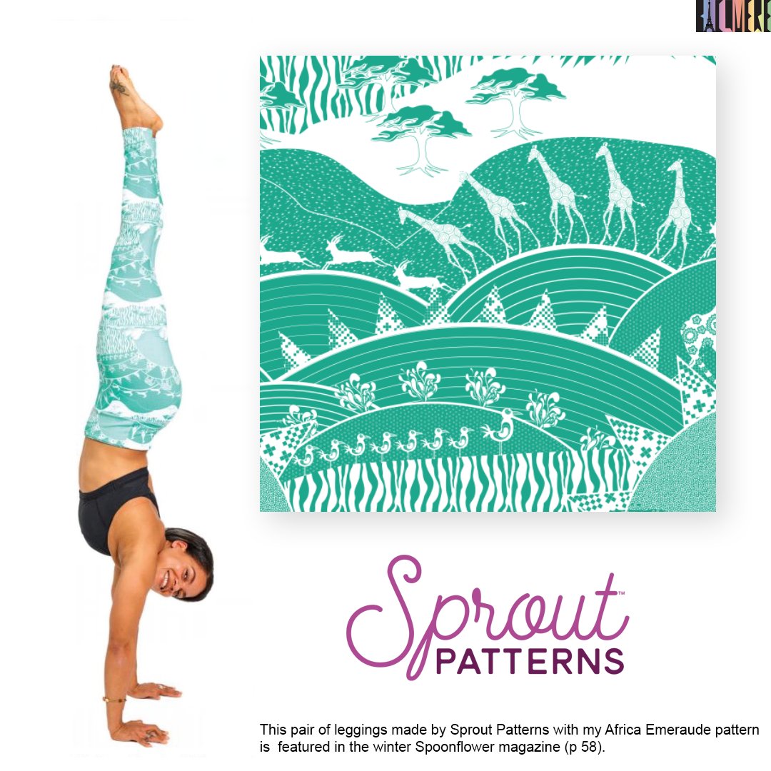 Leggings from @sprout_patterns with @Spoonflowers sport lycra fabric. Cut&Sew pattern available at sproutpatterns.com/projects/vanni… #DIY #sewing