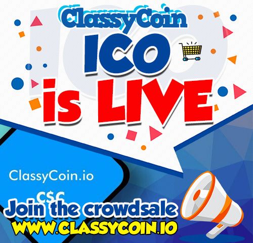 ClassyCoin's tweet photo. Our #crowdsale is in full swing! If you haven't already, get your tokens now & get 20% bonus!
https://t.co/TLgy57SZIm
#ClassyCoin #cryptocurrency #CryptoTwitter #blockchain #BlockchainTech #ICO https://t.co/Nvjx0Q9jYo