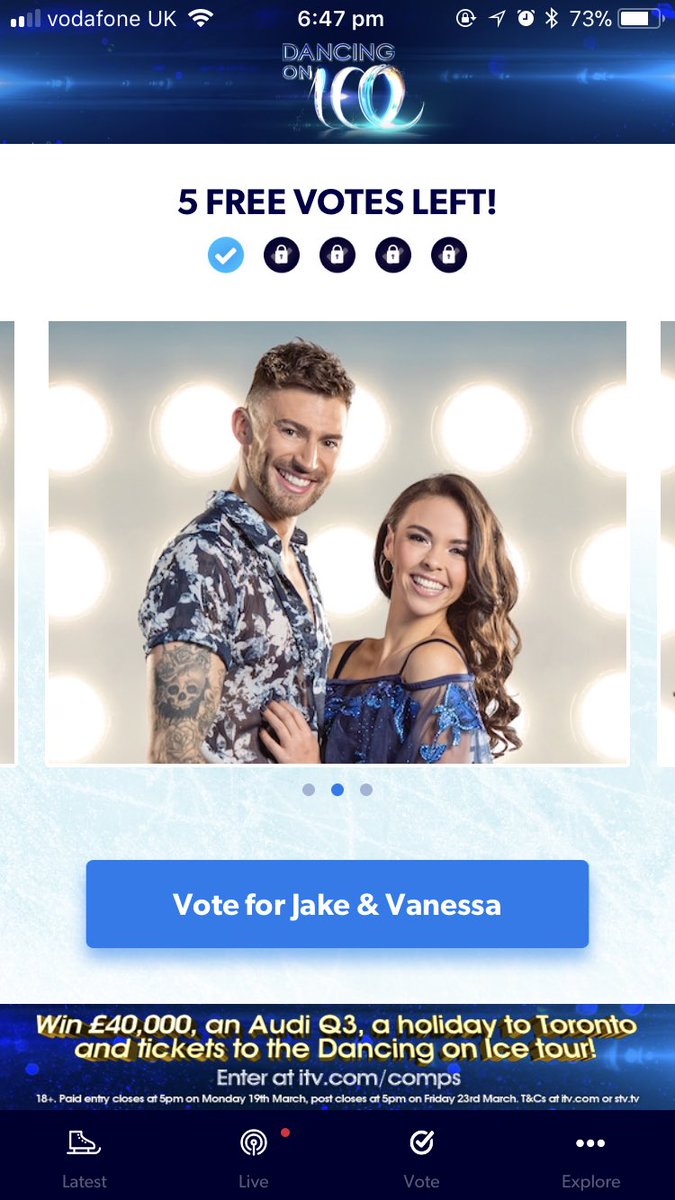 Vote now for @JakeQuickenden to win <a href="/dancingonice/">Dancing on Ice</a> - just download the app for free!! Tell me when you do! He is doing AMAZING! So proud! Go go go! 👊🏽💃🏻