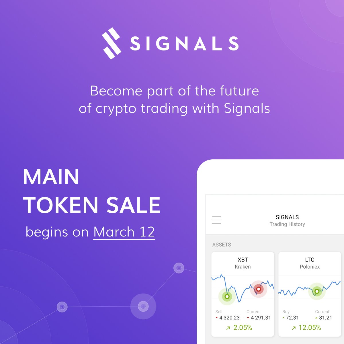 The future of crypto trading is close. Join the Signals token sale on March 12 and get biggest possible discount: signals.network/token-sale