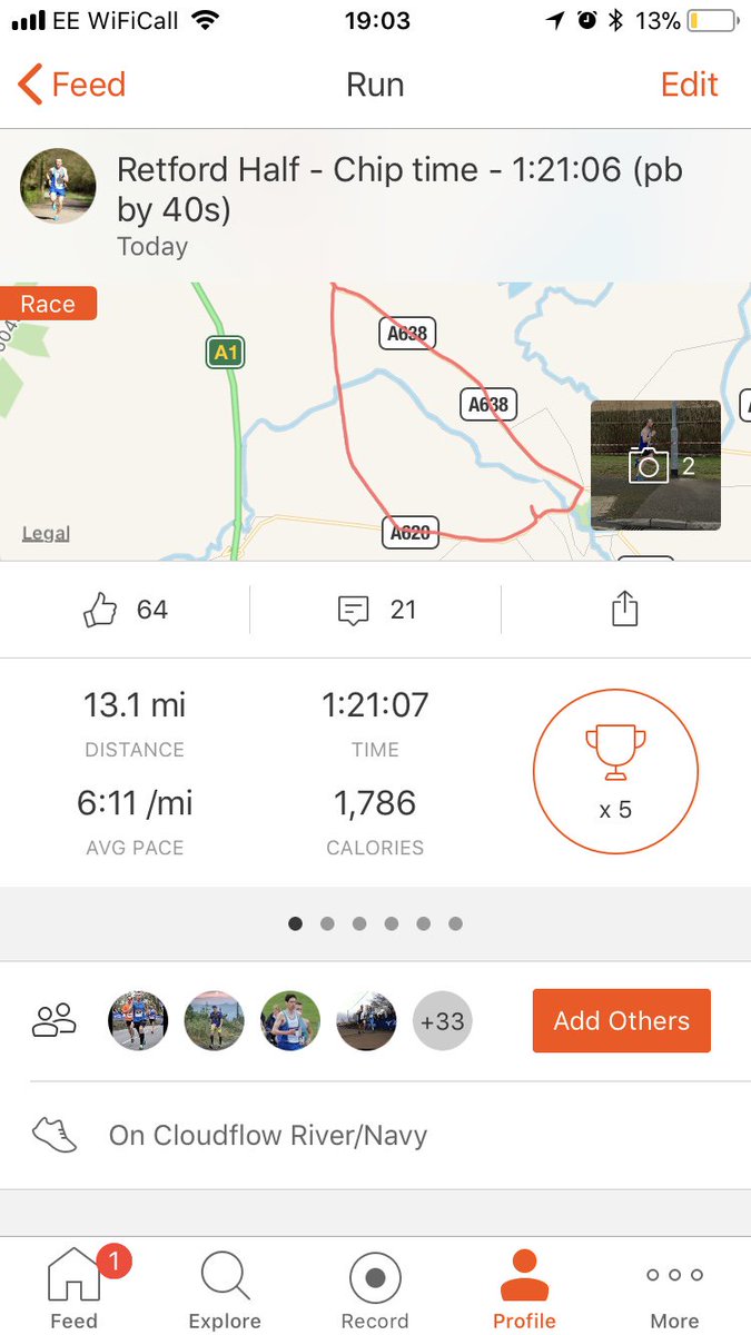 JOsborneNeuroPT's tweet photo. Another pb in my marathon training today, with a 1:21:06 at the Retford Half Marathon, absolutely delighted and some good focus for the next 6 weeks now. Another solid week of training as well on road to @LondonMarathon #ukrunchat #runPB #tiredlegs #RaceDay #TimetoRest #marathon https://t.co/iyaq345VfB