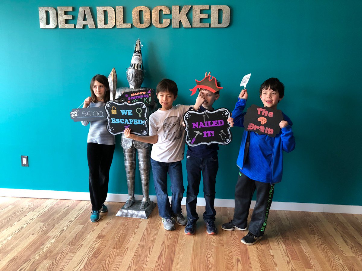 DeadlockedER's tweet photo. A very #Special #Deadlocked #HappyBirthday to Bama, Melisa, Jack, and Molly!!! #EscapeRooms #Stamford #CT https://t.co/YUrh1KBULD