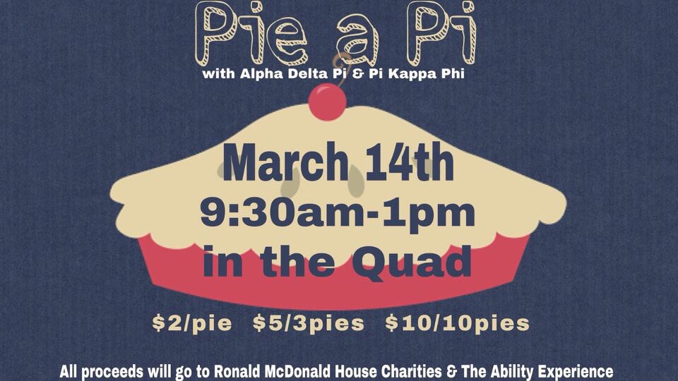 mcneese_adpi's tweet photo. Come celebrate Pi Day this Wednesday and pie us in the face! All proceeds go to RMHC and the Ability Experience! 🥧💗 #adpideltaeta #pikappaphibetamu #PiDay https://t.co/jbLO6ps5Y4
