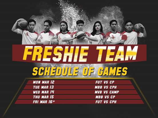 Handog2017's tweet photo. This week is full of games, Freshies! Something to look forward to everyday, see you there! Don’t forget to wear white!

*Schedule may be changed without prior notice. Check the FBCP Facebook page for updates! https://t.co/bGRmMS5vXw