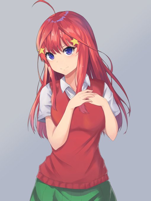 銀 ロさんがTwitterに投稿した中野五月(五等分の花嫁)のイラスト。