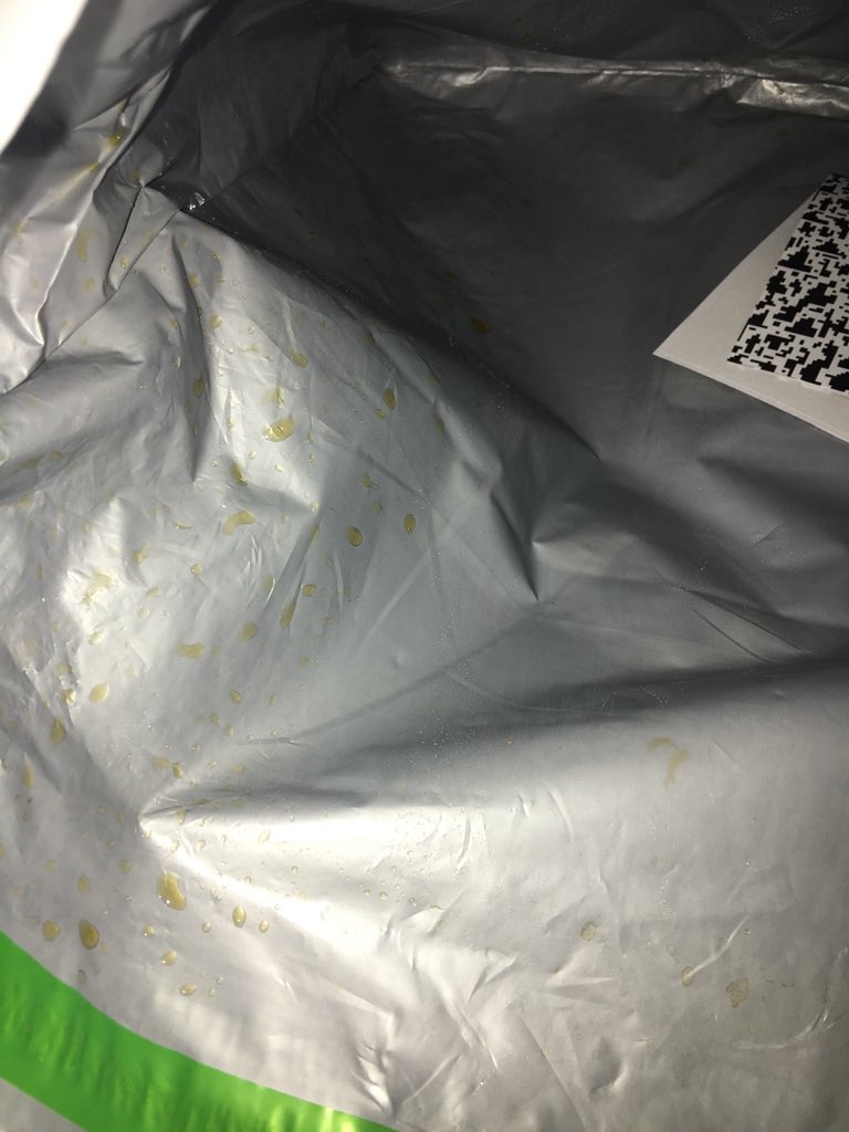 HannahCoop93's tweet photo. @ASOS didn’t mind my parcel being late due to the weather, but I did mind it coming covered in coffee and staining my bedding! 😡😡 https://t.co/YgB8A55hlC