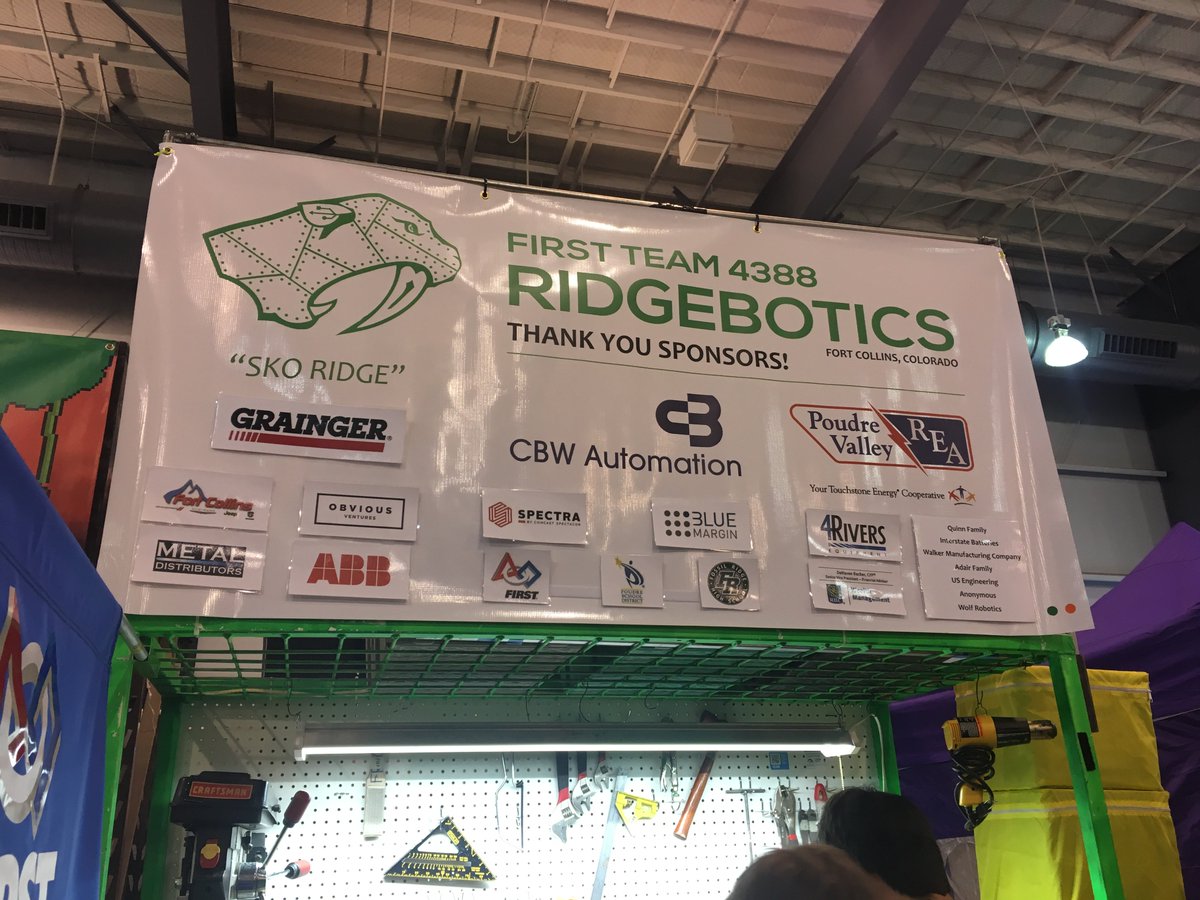 Ridgebotics's tweet photo. Won the first two qualifying matches of the day! 8th place right now! Wanted to take a minute to also thank our amazing sponsors for helping us get here, and a vrery special thanks to our visionary sponsors, Poudre Valley REA and CBW Automation! https://t.co/bhDWesEcDM