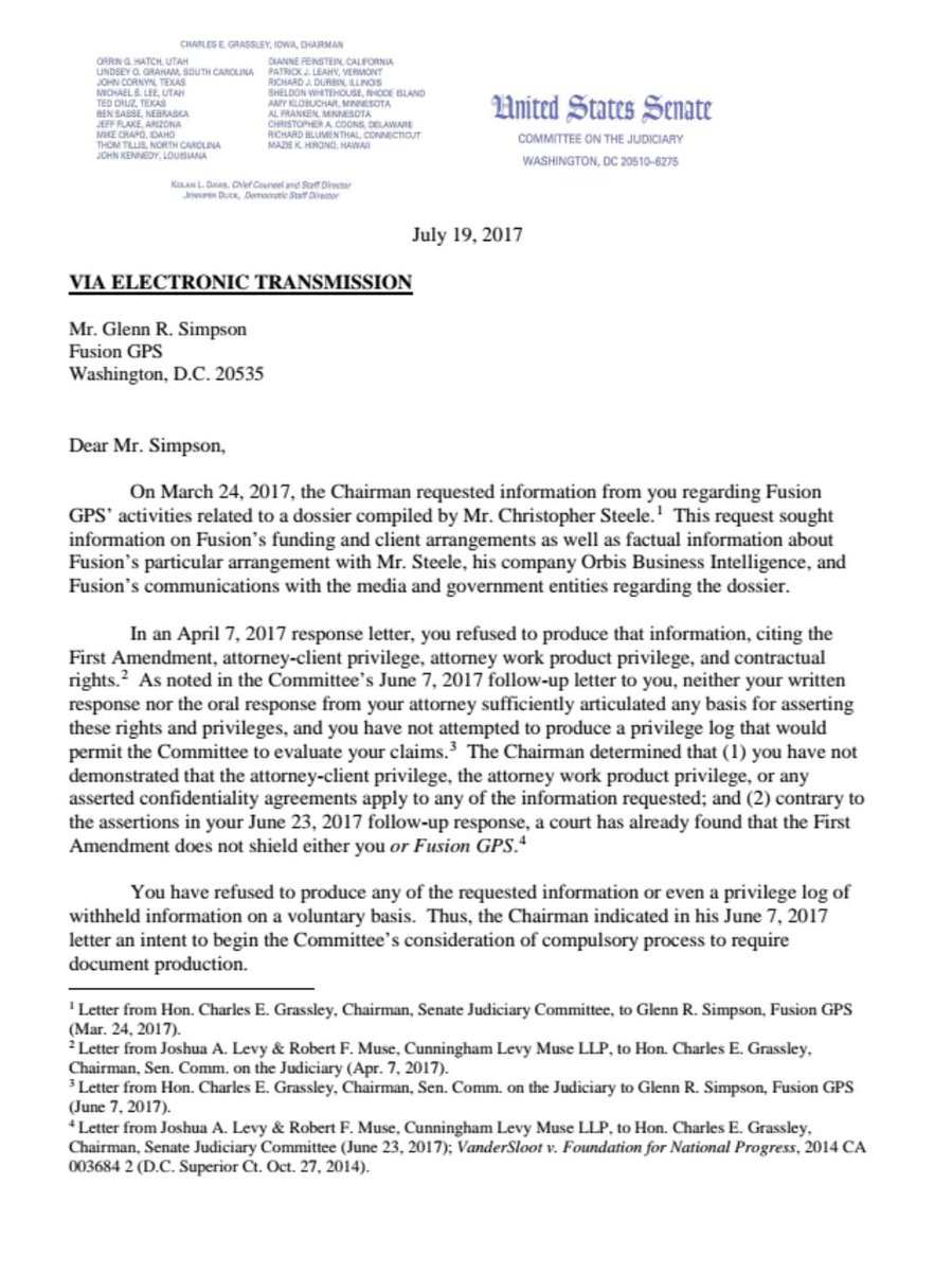 (10) So  @ChuckGrassley  @SenFeinstein  @LindseyGrahamSC  @SenWhitehouse while you did ask  #GlennSimpson for more info can you please add UAE, Venezuela, Sri Lanka, Planned Parenthood and Mitt Romney. Thank you, signed  #WeThePeople  #RussiaHoax