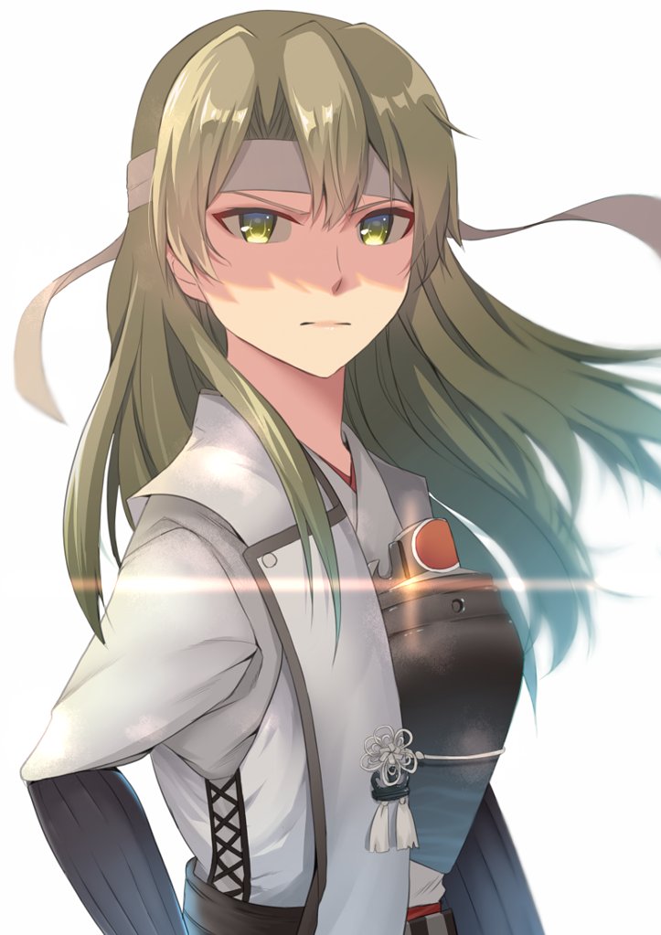 zuikaku (kancolle) 1girl solo long hair muneate green hair headband green eyes  illustration images