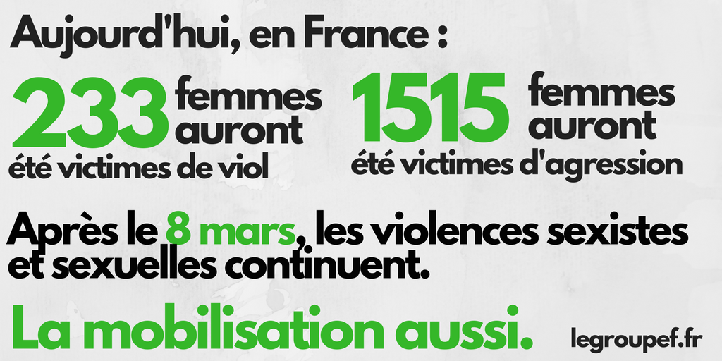 LeGroupe_F's tweet photo. Après le 8 mars, les violences sexistes et sexuelles continuent. La mobilisation aussi. Rejoignez le Groupe F ! https://t.co/au9gIeaadD https://t.co/pgYFp2hnpG
